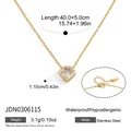 Detaillierte Infografik einer goldenen Edelstahlkette mit geometrischem Zirkonanhänger - Geometrischer Zirkonia-Stil (JDN0306115) / 1.1cm Anhänger / 40+5cm Kette