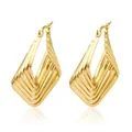 Elegante mehrlagige geometrische Creolen aus 18k vergoldetem hochwertigem Edelstahl für Damen - Mehrlagiger Stil 5 (MS-Mehrlagig 5) / Gold