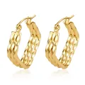 Elegante vergoldete mehrlagig gedrehte Creolen aus Edelstahl für trendbewusste Damen - Mehrlagiger Stil 9 (MS-Mehrlagig 9) / Gold