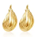 Elegante mehrlagige Tropfen-Creolen aus 18 Karat vergoldetem Edelstahl für stilvolle Damen - Mehrlagiger Stil 10 (MS-Mehrlagig 10) / Gold