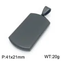 Minimalist black titanium steel blank dog tag pendant for men, 41x21mm size, 20g weight - Black