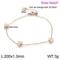 Armband aus Roségold-Titanstahl mit Kristall-Dreiecksanhängern und verstellbarer Kette - Roségold Strass Stil (KB138249-GC)