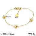 Verstellbares Gold-Titanstahl-Armband mit kristallbesetzten Dreiecksanhängern für Damen - Gold Strass Stil (KB138250-GC)