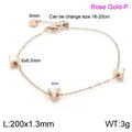 Roségoldenes Titanstahl-Armband mit dreieckigen Muschelanhängern, 16-20 cm verstellbar - Roségold Muschel Stil (KB138251-GC)