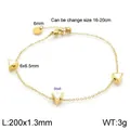 Verstellbares geometrisches Dreieck-Armband aus Titanstahl mit weißer Perlmutteinlage - Gold Muschel Stil (KB138252-GC)