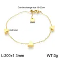 Minimalistisches Armband aus goldenem Titanstahl mit geometrischen Dreiecken, verstellbar - Gold Glatt Stil (KB138272-GC)