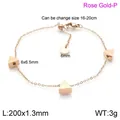 Titanstahl-Armband in Roségold mit geometrischen Dreiecksanhängern - Roségold Glatt Stil (KB138273-GC)