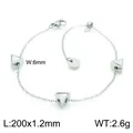 Minimalistisches Titanstahl-Armband mit geometrischen Dreiecksanhängern und Muschel - Silber Muschel Stil (KB153850-K)
