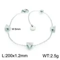 Verstellbares Armband aus Titanstahl mit geometrischen Dreiecken und kleinen Strasssteinen. - Silber Strass Stil (KB153853-K)