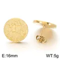 Elegant Sagittarius Zodiac coin stud earrings in gold plated stainless steel, 16mm diameter. - Sagittarius (KE123758-GC) / 16mm