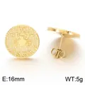 Gold Cancer zodiac coin stud earrings in stainless steel with relief design. - Cancer (KE123763-GC) / 16mm