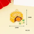 Enamel mooncake charm showing dimensions 24mm by 25mm and weight 2.3g for DIY jewelry - Mooncake (5)
