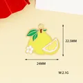 Macro view of yellow lemon enamel fruit charm showing 24x22.5mm dimensions and weight - Pomelo (10)