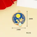 Close-up of Mid-Autumn Festival enamel charm showing 28mm height and 2.3g weight - Full Moon Window Scene (18)