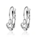 Boucles d'oreilles élégantes en acier inoxydable avec cristaux brillants en forme de cœur - Petit Cœur avec Zirconia (Clip) / Acier