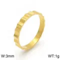 Mechanical style 3mm golden stainless steel gear-shaped stackable ring for unisex - Size 6 / Gear Pattern Gold Style (KR91541-GC) / Gold
