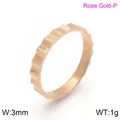 Rose gold gear shaped stainless steel ring with 3mm width and jagged serrated edges - Size 6 / Gear Pattern Rose Gold Style (KR91542-GC) / Rose Gold