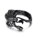 Gothic black scorpion bracelet made of polished stainless steel for men - Black
