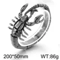 Bold black scorpion shaped titanium steel bracelet for men with polished metallic finish - Gunmetal