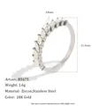 18K Gold Plated Stainless Steel Eternity Band with Marquise Cut Zircon Stones - Gold - Marquise White Zirconia (R5675_SE)