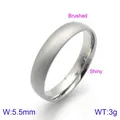 Minimalist stainless steel ring band with brushed exterior and polished interior finish - Brushed Outer Polished Inner Domed (KR91795-GC)