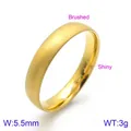 5.5mm gold stainless steel ring with brushed exterior and shiny polished interior - Brushed Outer Polished Inner Domed (KR91796-GC)