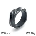 Bague torsadée en acier titane noir, anneau minimaliste de 8mm pour hommes et femmes - Noir