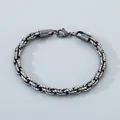 Vintage-Seilkette-Armband aus Titanstahl für Herren mit geflochtenem Design in Silberoptik - Vintage Schwarz
