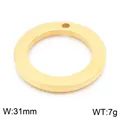 Polished gold stainless steel 31mm minimalist round pendant ring for DIY jewelry making - Round Ring Pendant (KLJ8464-Z) / 31mm / Gold