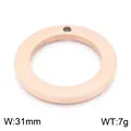 Minimalist rose gold stainless steel circular ring pendant for DIY jewelry making - Round Ring Pendant (KLJ8465-Z) / 31mm / Rose Gold