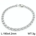 Silver tone stainless steel music note link chain bracelet, dimensions 190x4.2mm, weight 3g - 190mm x 4.2mm / Silver