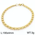 Elegant gold stainless steel music note chain bracelet, 190x4mm size, 3g lightweight. - 190mm x 4mm / Gold