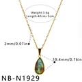 Élégant collier en acier inoxydable avec pendentif coquillage en goutte d'eau dorée - Style Goutte d'Eau (NB-N1929) / Or