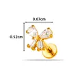 Piercing labret de mariposa dorado con circonitas cúbicas, 0,67 cm de ancho - Estilo Mariposa (2687-5# Oro)