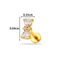 Piercing labret de mariposa en acero inoxidable dorado con circonitas - Estilo Mariposa (2687-2# Oro)