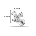 Piercing de mariposa en acero inoxidable con circonitas cúbicas, tamaño 0.67x0.52cm - Estilo Mariposa (2687-5# Plata)