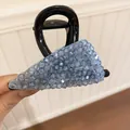 Detailweergave van lichtblauwe kristalkralen op een middelgrote haarspeld in Koreaanse stijl - Blauw (3#)