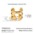 Detaillierte Maße und Gewicht des verdrehten Edelstahlrings in Gold-Ausführung - Gedrehter Offener Stil (YYR026116) / Gold