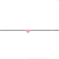 Minimalistische armband met roze hartjeshanger en een fijne zwarte ketting. - 1 Accessoire / 14K goud / Roze