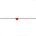 Minimalistische zwarte kettingarmband met een levendige rode hartvormige bedel design - 1 Accessoire / 14K goud / Rood