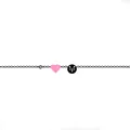 Minimalistische Ram sterrenbeeld armband met een roze hart en zwarte zirkoonsteen - 3 Accessoires / 14K goud / Roze