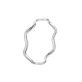 Anello minimalista in acciaio al titanio da 1 mm con finitura argento ondulato - n.5 / Stile a Onda / Argento
