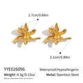 Especificaciones detalladas de los pendientes de botón de fuegos artificiales de acero dorado - Estilo de Fuegos Artificiales Pequeños (YYE026096) / 1.7x2.1cm / Dorado