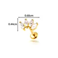 Clou de labret en titane avec couronne en oxyde de zirconium marquise 0,68x0,44cm - Design Couronne (T25122-4) / Tige filetée à filetage interne / Or