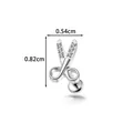 Piercing labret en alliage de titane en forme de ciseaux, taille 0,82 x 0,54 cm - Design Ciseaux (T25122-6) / Tige filetée à filetage interne / Argent