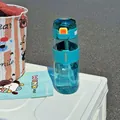 Portable sports water bottle with straw and leak-proof flip lid for outdoor use - 540ml / Green