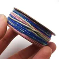 Detailansicht der 1,2 mm Baumwollschnur mit Goldglitzer für DIY-Bastelarbeiten - Größe 4 Ca. 1,2MM 18M / Blau Pink Beige Farbverlauf (C2)