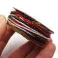 Detailansicht von 1,2 mm metallischer Baumwollschnur für DIY-Bastelarbeiten und Quasten. - Größe 4 Ca. 1,2MM 18M / Schwarz Rot Weiß Braun Gold Farbverlauf (C45)