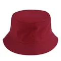 Chapeau bob en coton rouge uni pour adultes offrant une protection solaire efficace - Taille Unique(56-58cm) / Bordeaux (3)