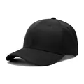 Gorra de béisbol negra repelente al agua con parte superior rígida y diseño de color liso - Ajustable (56-58cm) / Negro